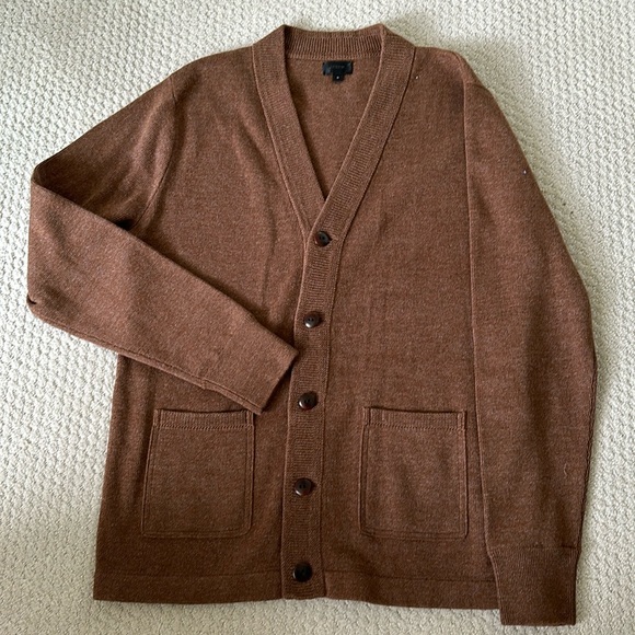JCrew Men’s Small Brown Button-front Cardigan - Picture 1 of 3